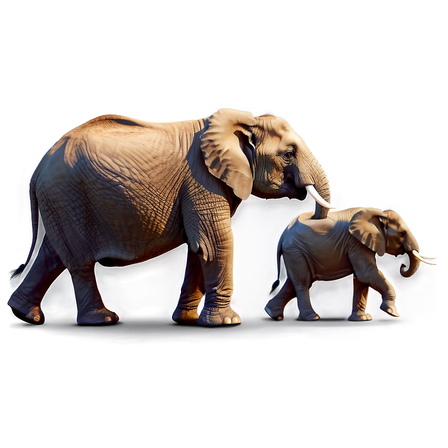 Elephant Family Illustration Png 05032024 PNG image