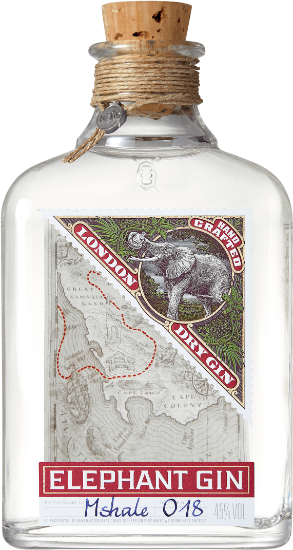 Elephant Gin Bottle Transparent Background PNG image