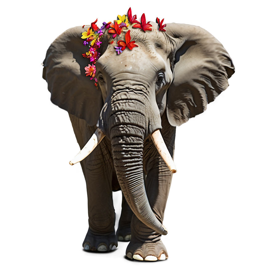 Elephant In Field Of Flowers Png 05032024 PNG image