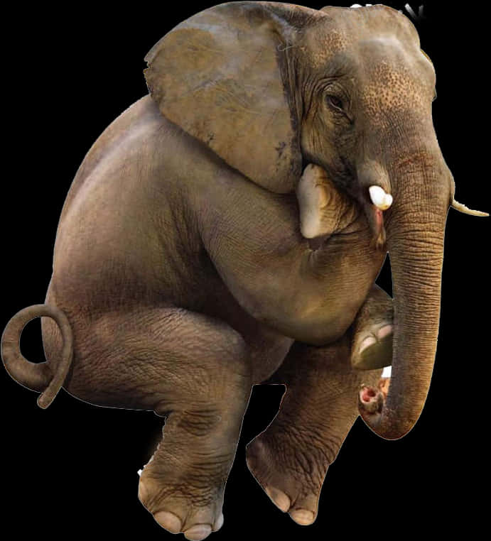 Elephant Sitting Pose PNG image
