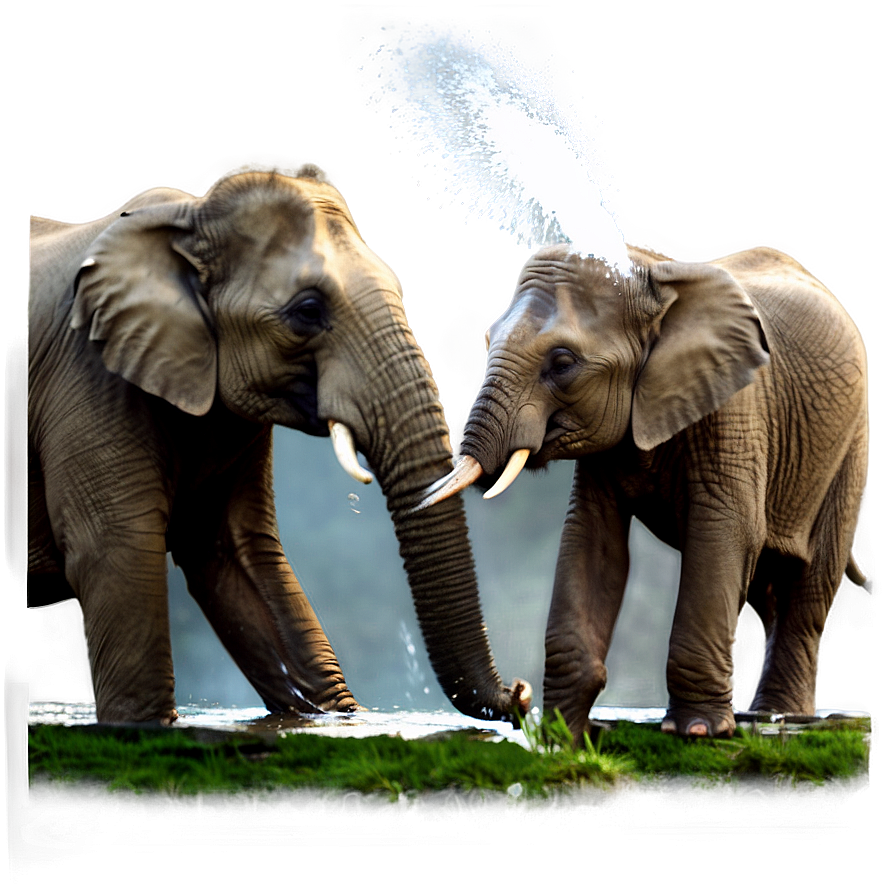 Elephant Spraying Water Png 05032024 PNG image
