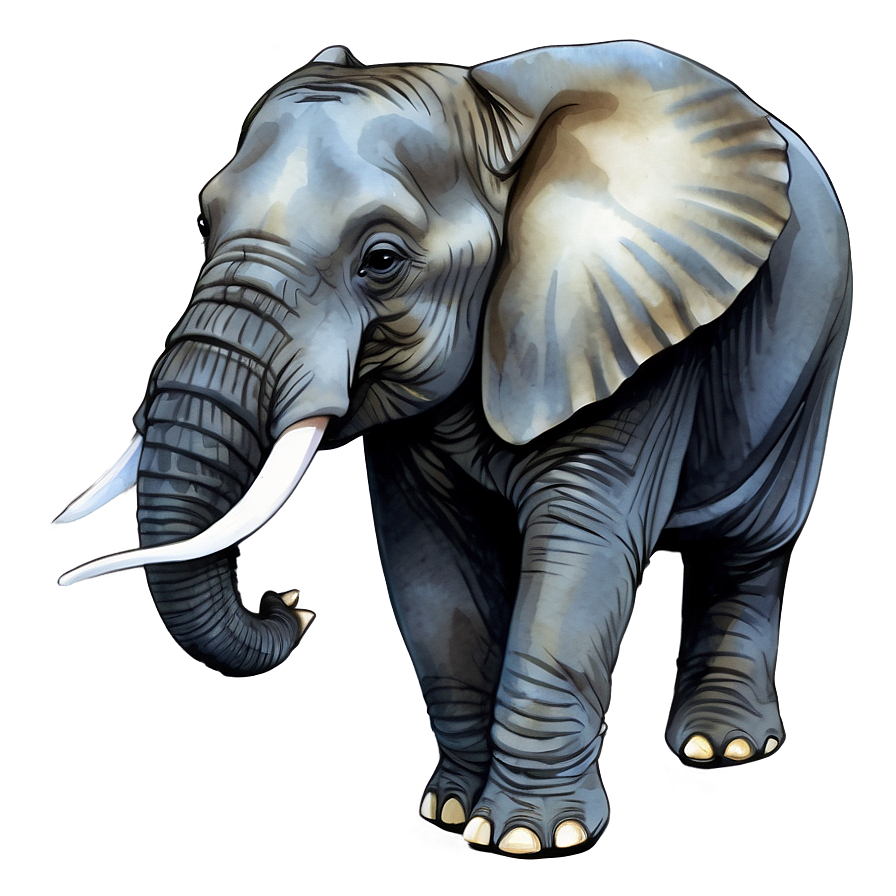 Elephant Watercolor Art Png Fll PNG image