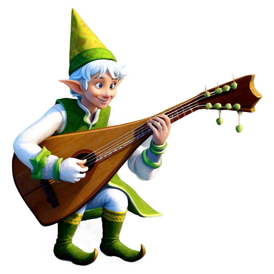 Elf Bard Playing Lute Png 05232024 PNG image