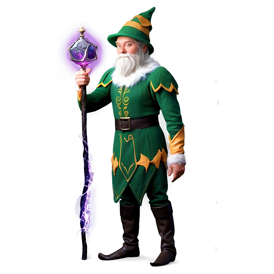 Elf Body With Magic Staff Png 06282024 PNG image