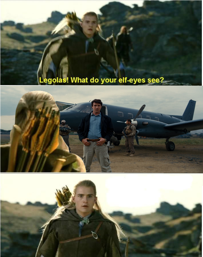 Elf Eyes Meme Airplane Sighting PNG image