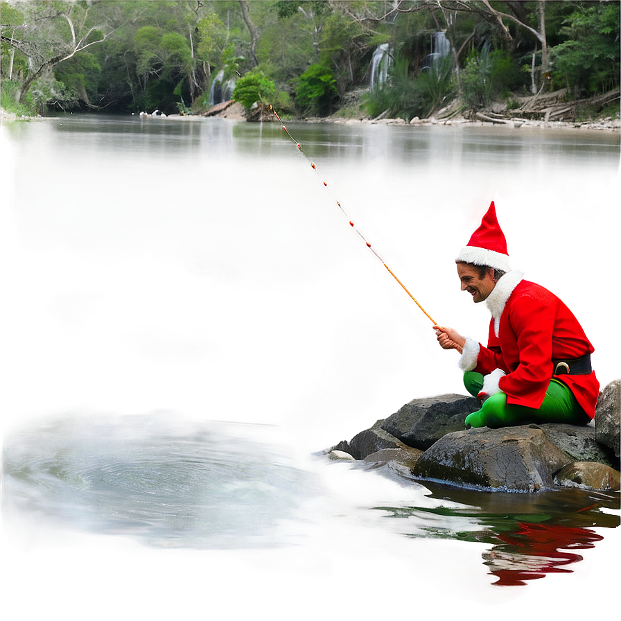 Elf Fishing By The River Png Wqo4 PNG image