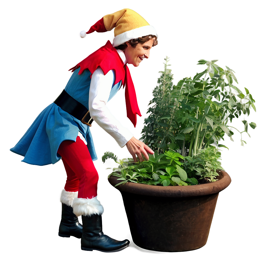 Elf Gathering Herbs Png 05232024 PNG image