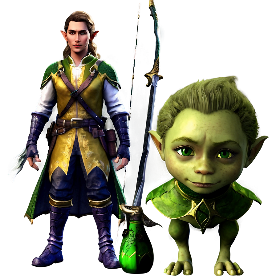 Elf Hunter With Pet Png 68 PNG image