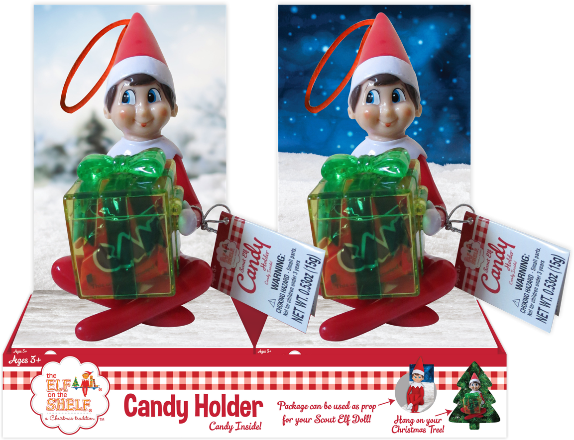 Elf On The Shelf Candy Holder Christmas Decoration PNG image