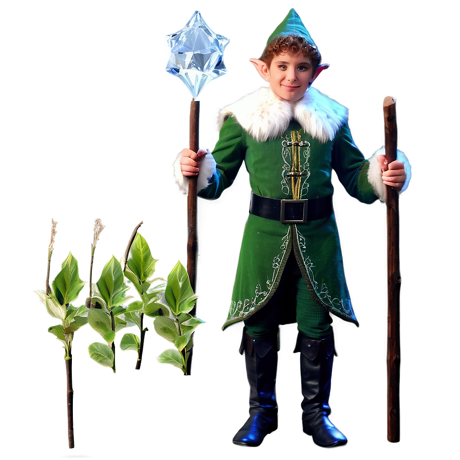 Elf With Crystal Staff Png Bjv PNG image