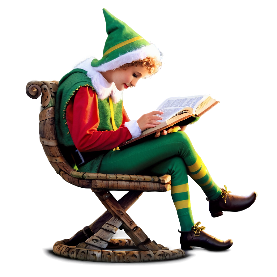 Elf With Magical Book Png Fba PNG image