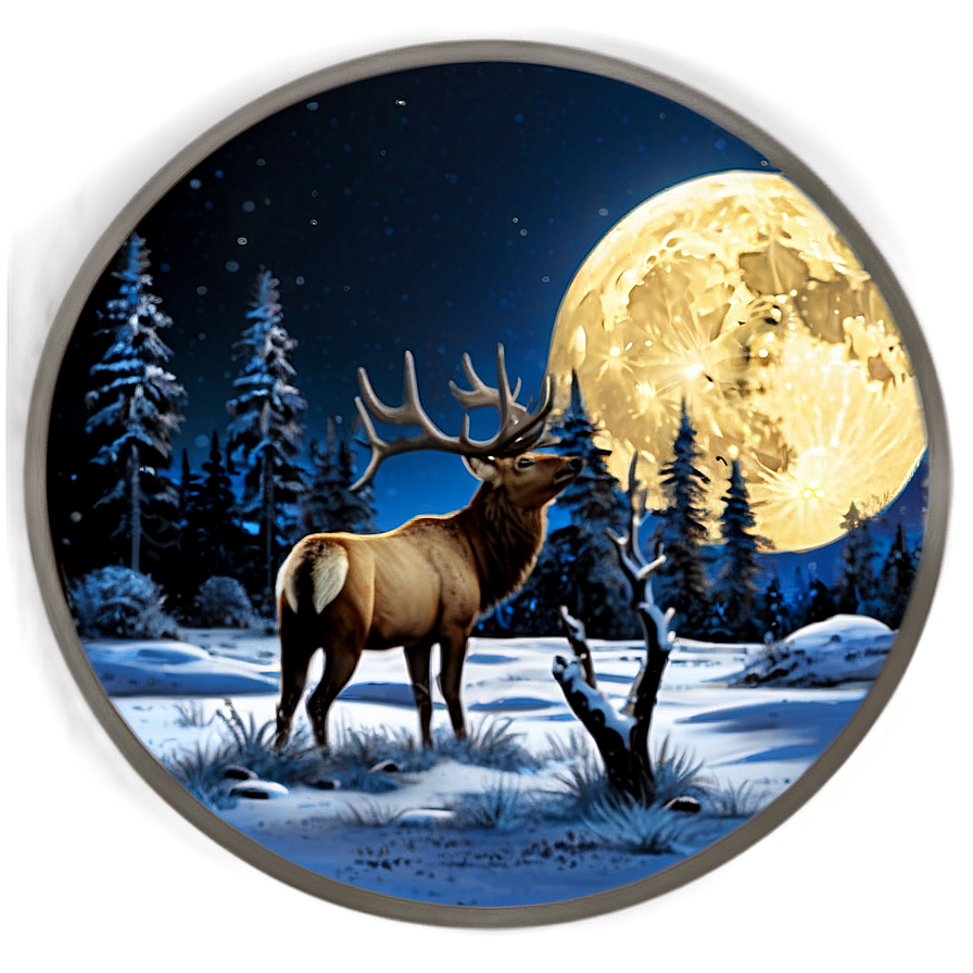 Elk In Moonlight Png Kde PNG image