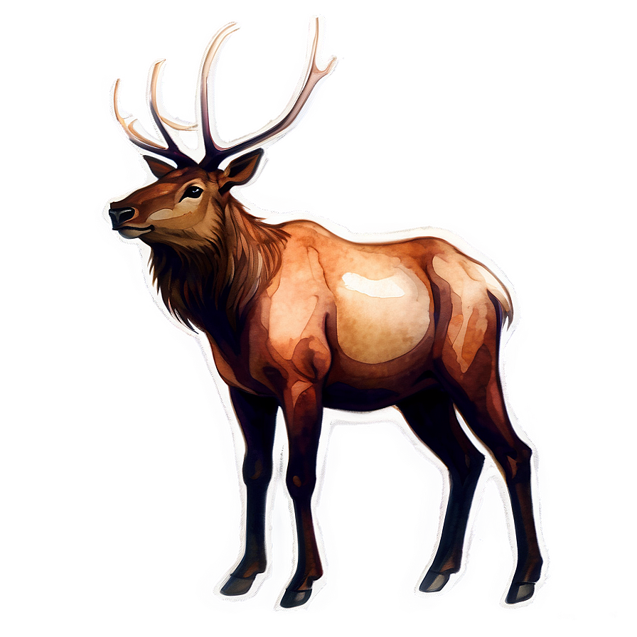 Elk Watercolor Png 05242024 PNG image