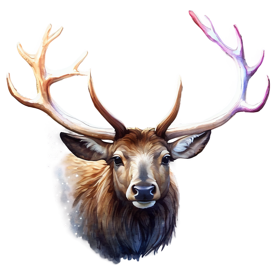 Elk Watercolor Png 05242024 PNG image