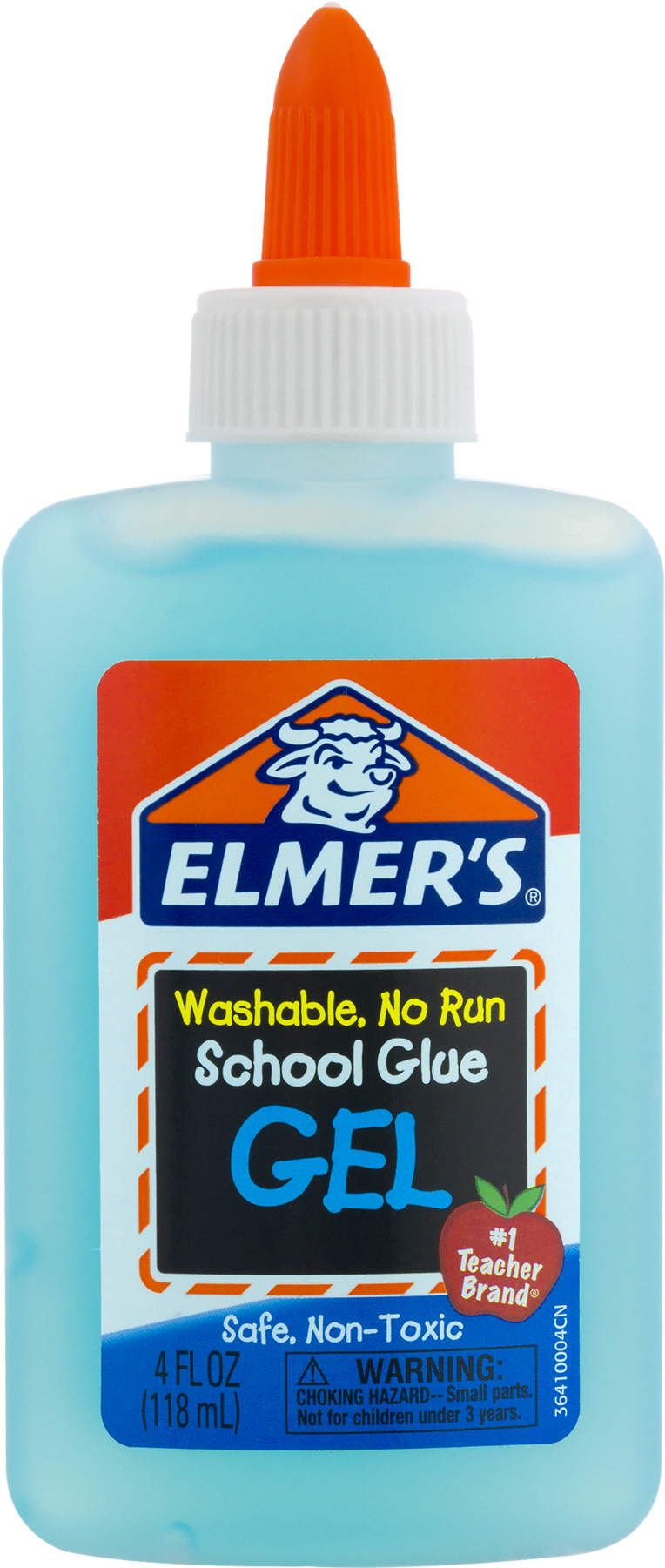 Elmers Washable No Run School Glue Gel Bottle PNG image