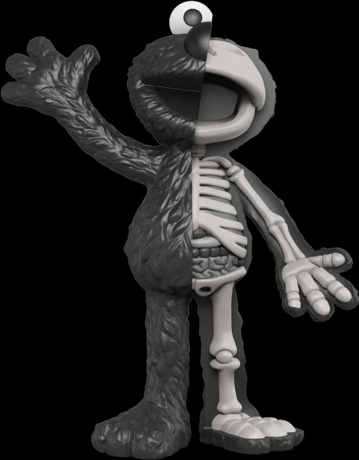 Elmo Anatomy Split View PNG image