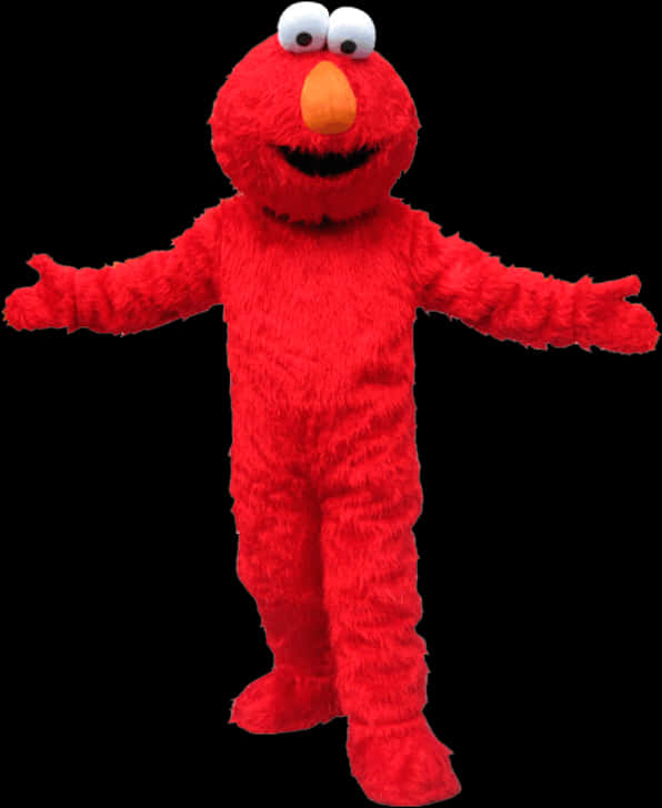 Elmo Character Isolatedon Black PNG image