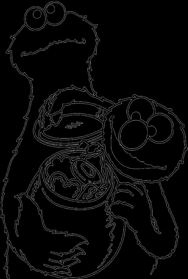 Elmo Outline Art PNG image