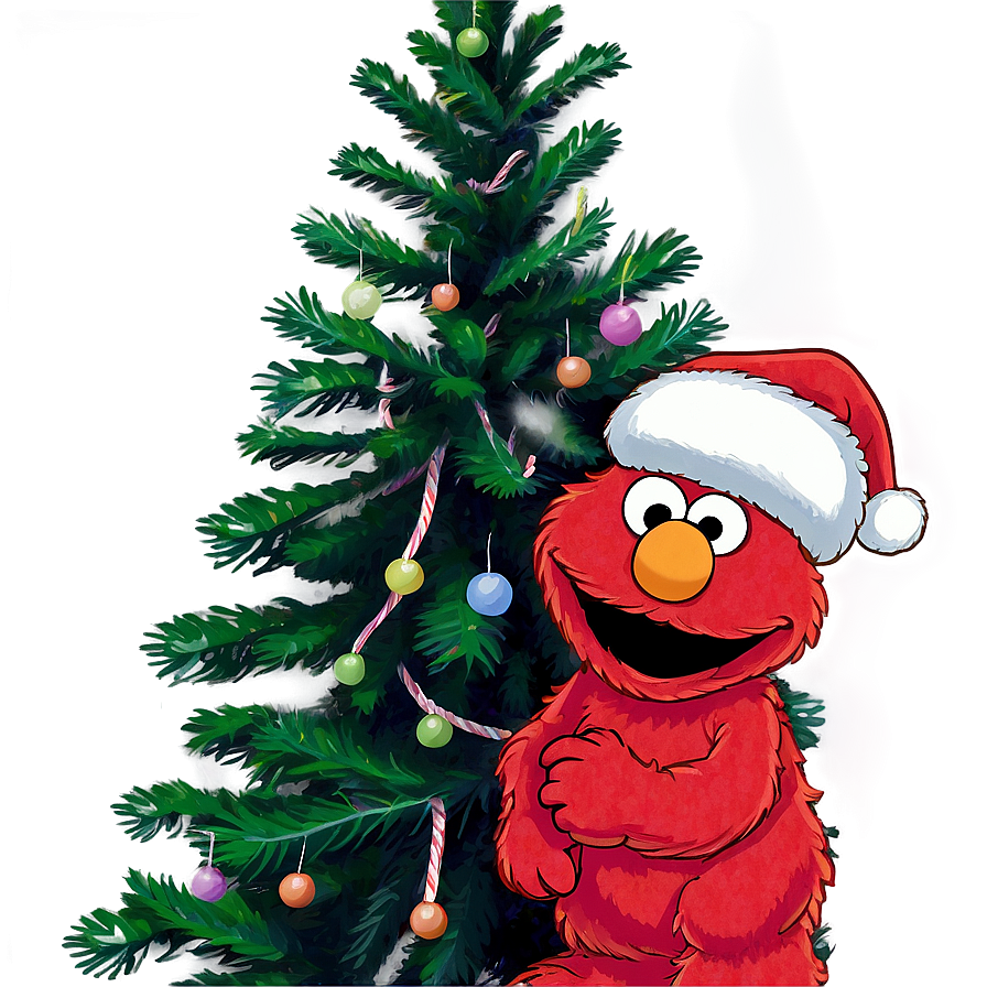 Elmo With Christmas Tree Png 67 PNG image