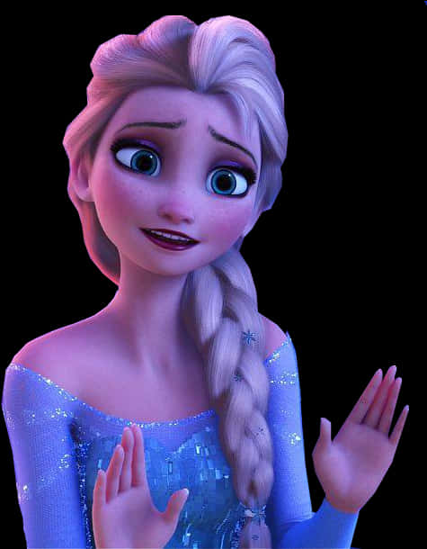 Elsa Frozen Character Portrait PNG image