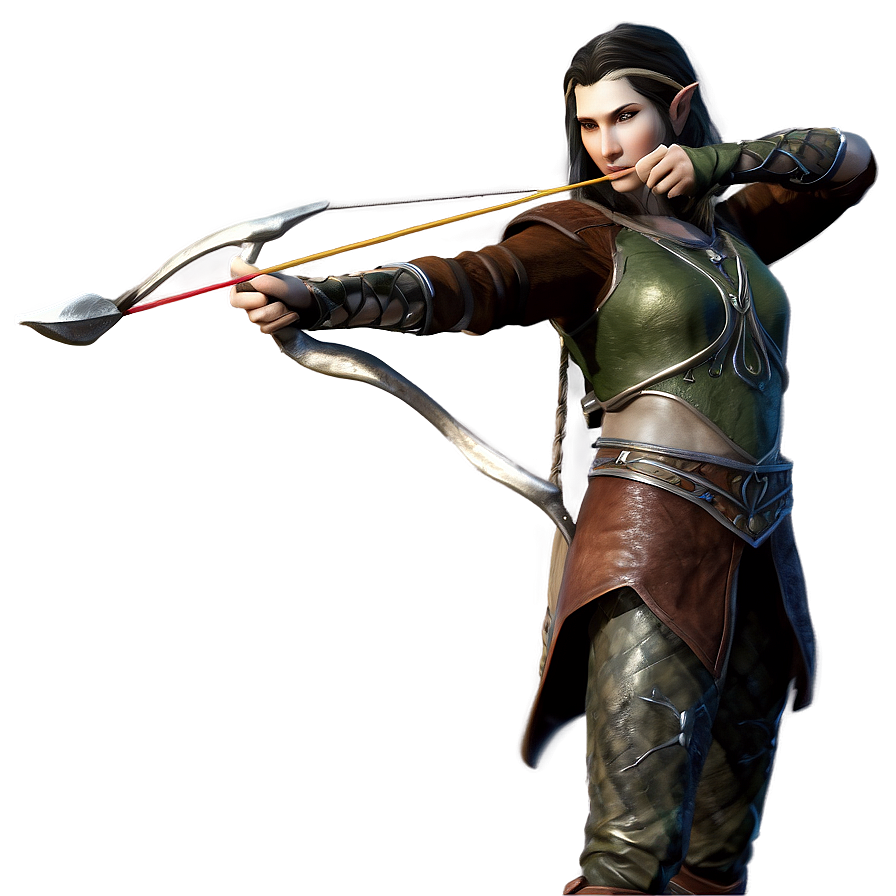 Elven Archer In Action Png 40 PNG image