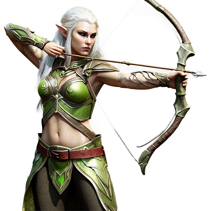 Elven Archer In Action Png 64 PNG image