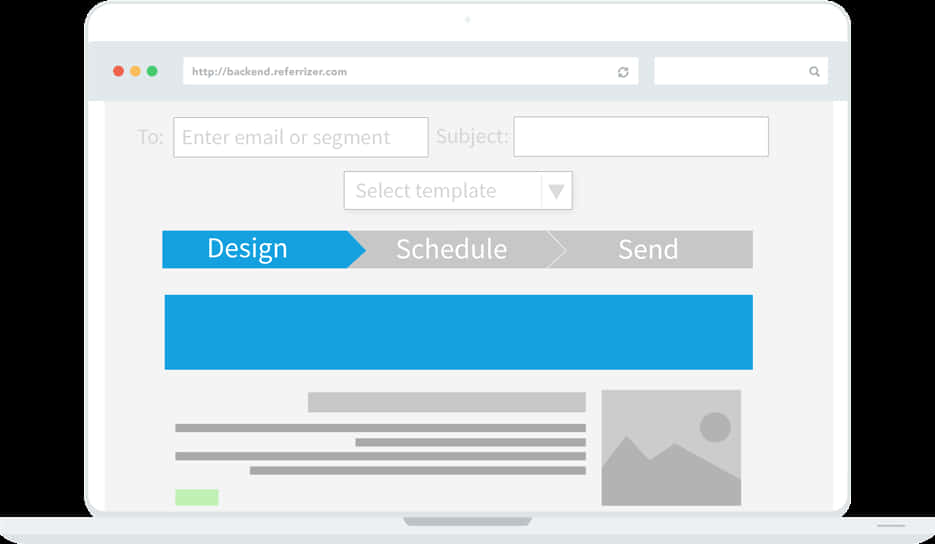 Email Campaign Interface Mockup PNG image