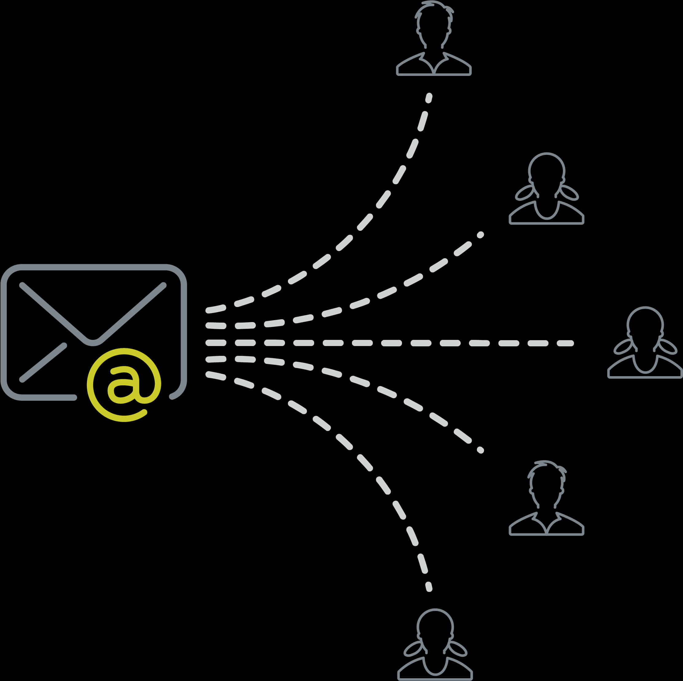 Email Distribution Network Concept PNG image