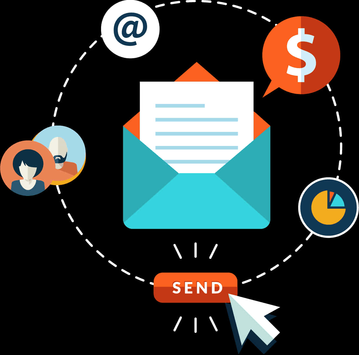 Email Marketing Concept Illustration PNG image