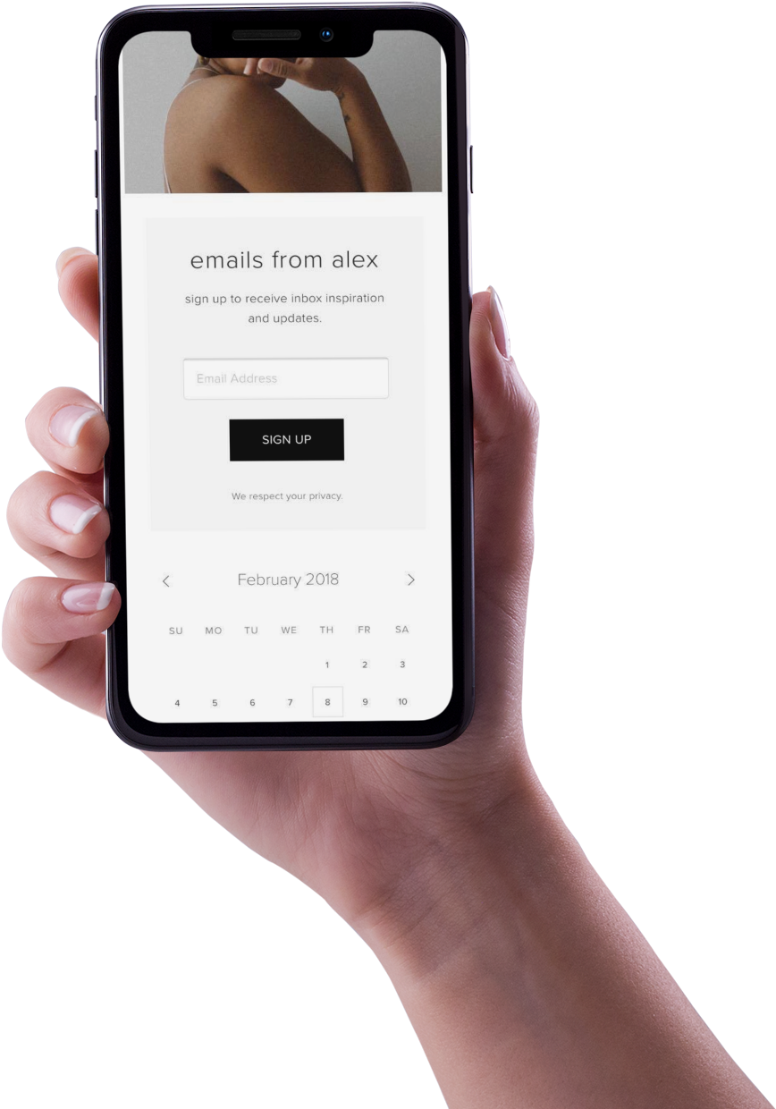 Email Signup Mobile Screen In Hand PNG image