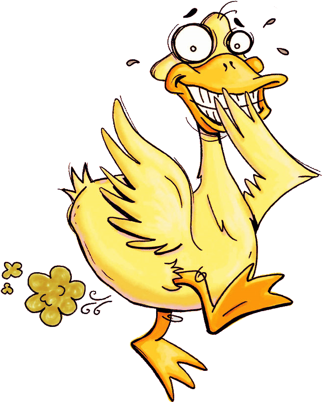 Embarrassed Duck Farting PNG image