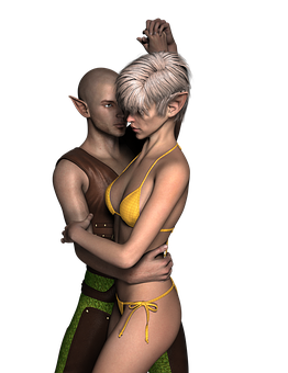 Embracing_ Elven_ Couple_ Digital_ Art PNG image