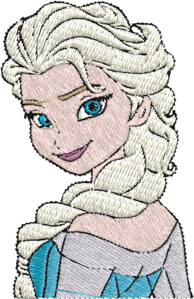 Embroidered Character Portrait Frozen PNG image