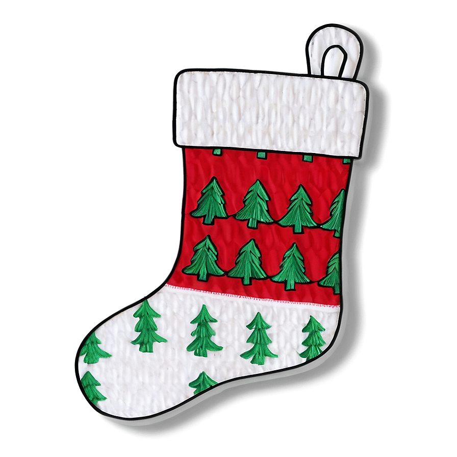 Embroidered Christmas Stocking Png Vog31 PNG image