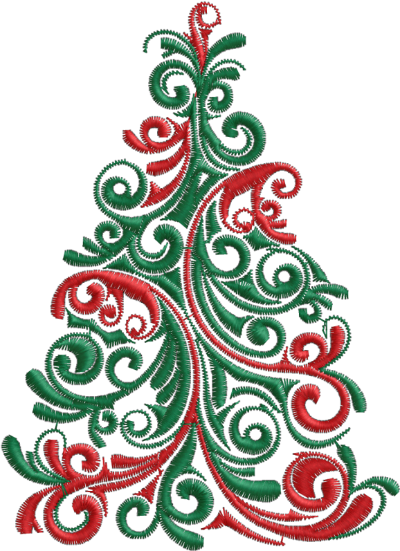 Embroidered Christmas Tree Design PNG image