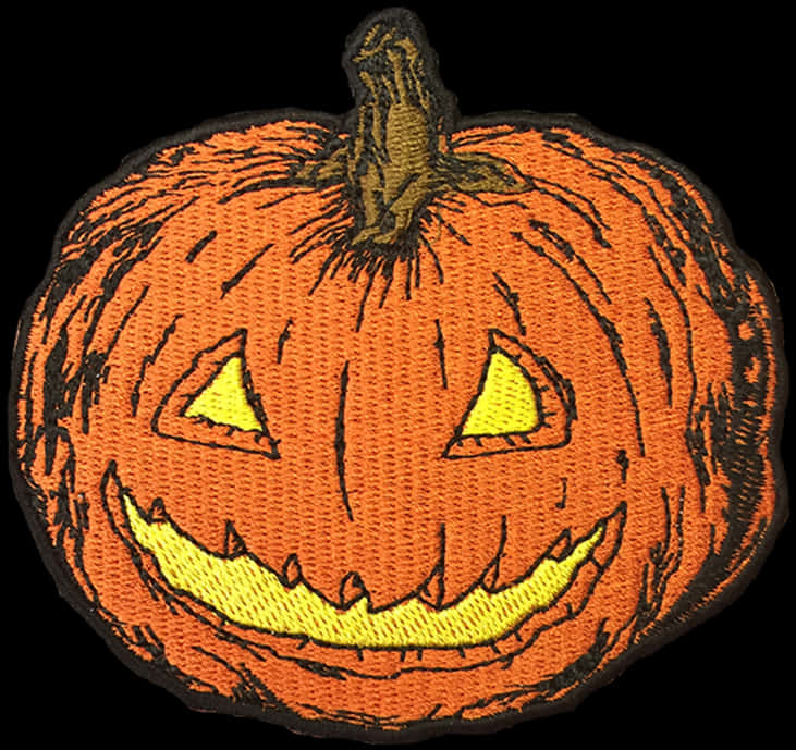 Embroidered Jack O Lantern Patch PNG image