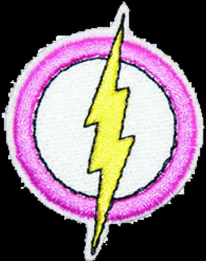 Embroidered Lightning Bolt Patch PNG image