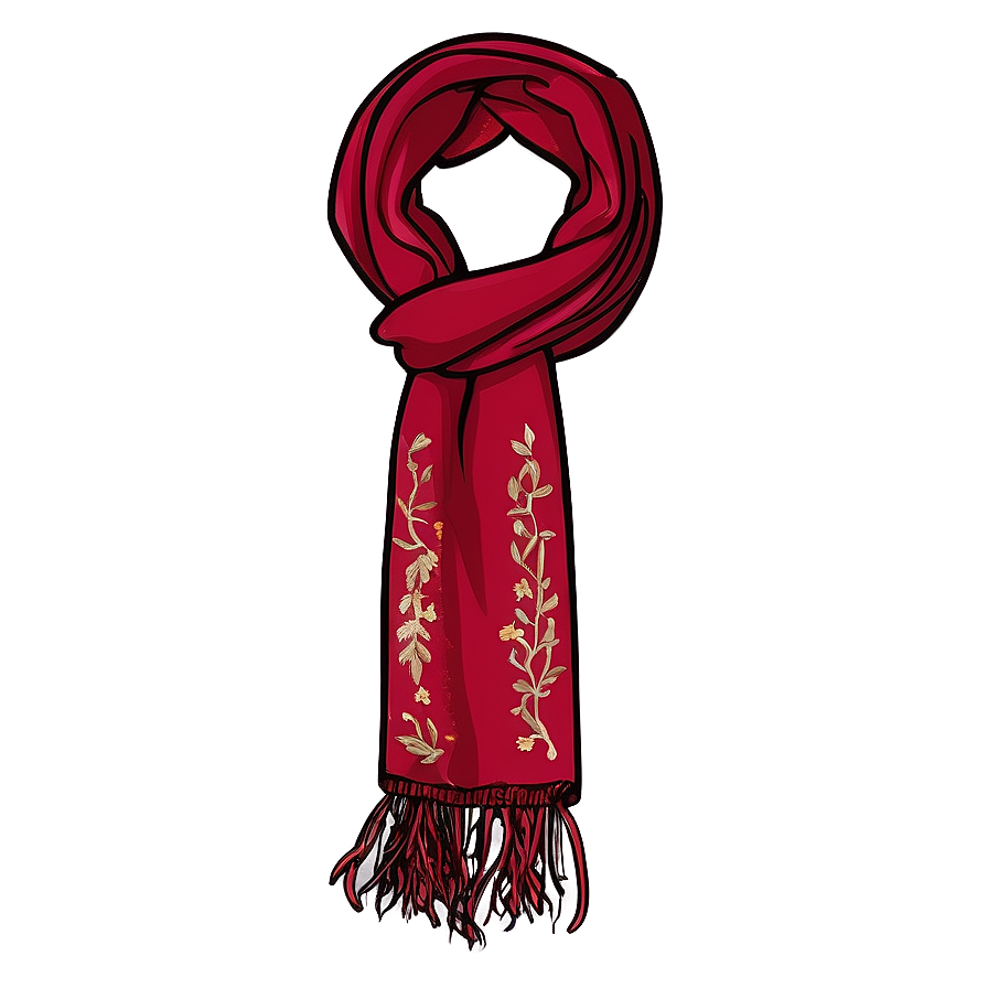 Embroidered Red Scarf Png Wmp PNG image