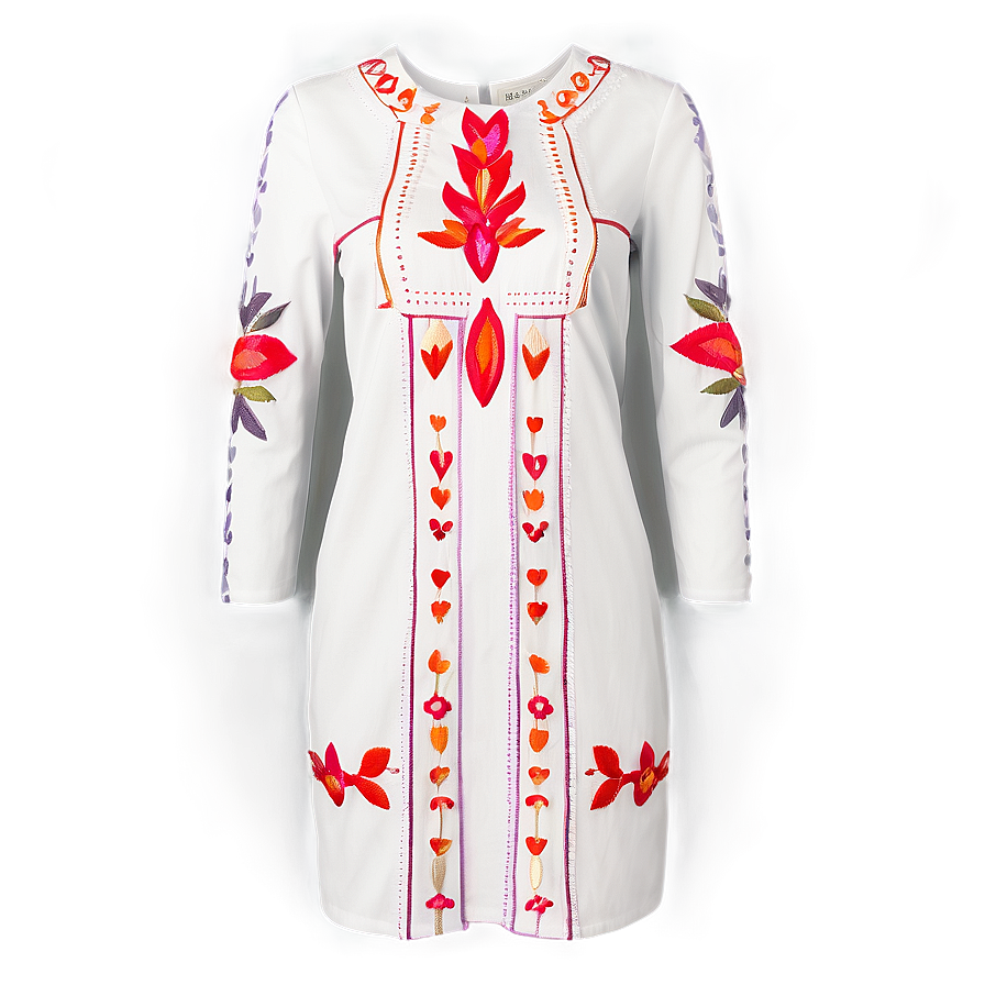 Embroidered Shift Dress Png Vgf15 PNG image