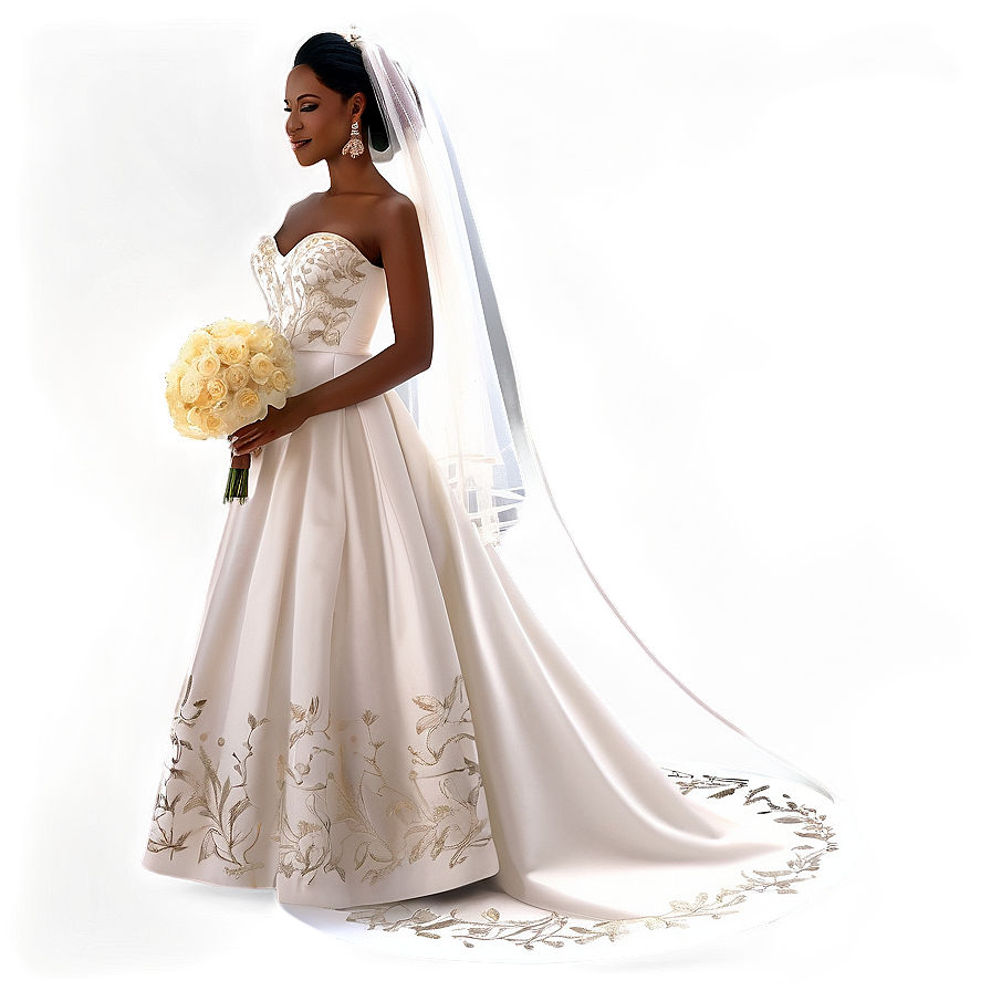 Embroidered Wedding Dresses Png 76 PNG image