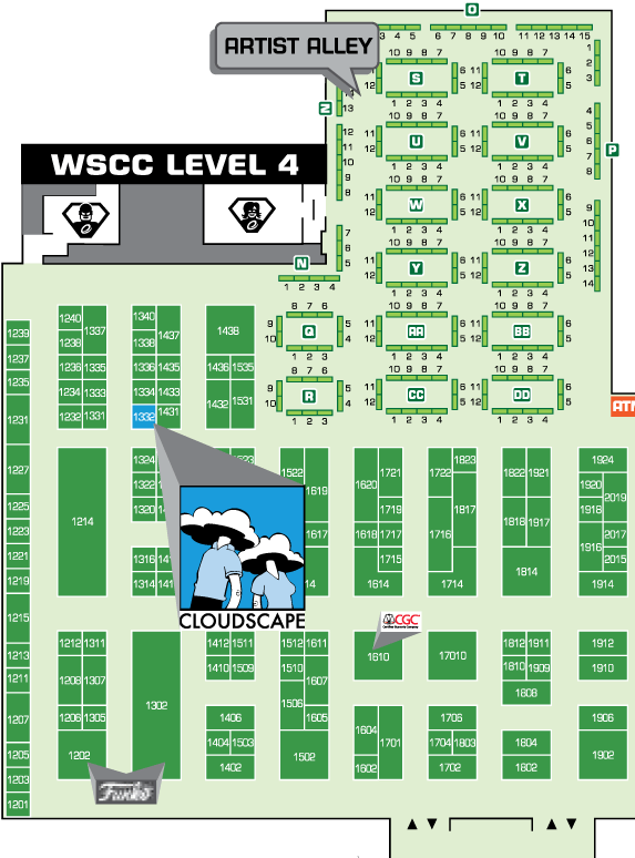 Emerald City Comic Con Artist Alley Map PNG image