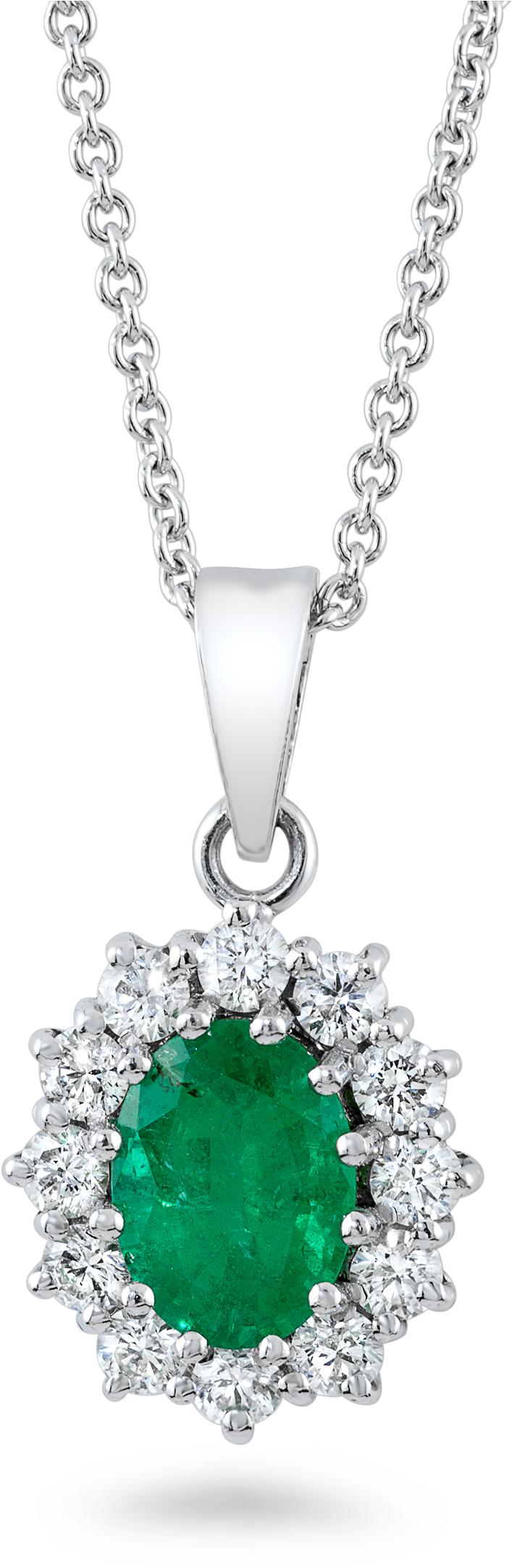 Emerald Diamond Pendant Necklace PNG image