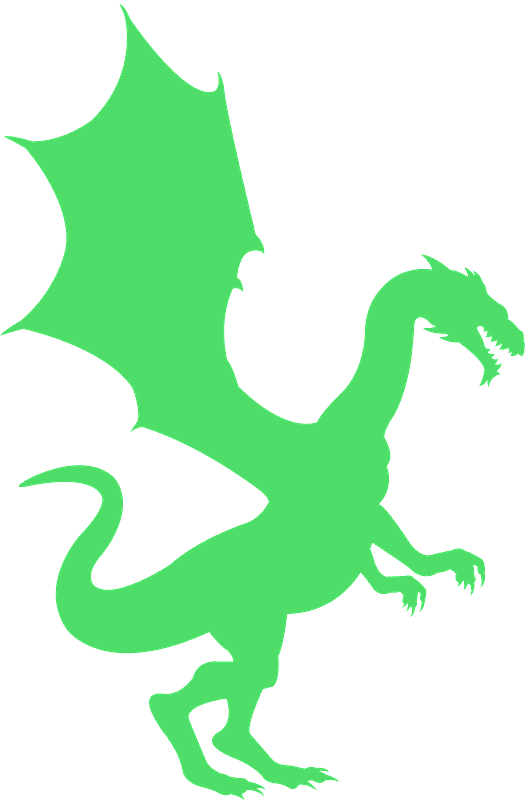 Emerald Dragon Silhouette PNG image