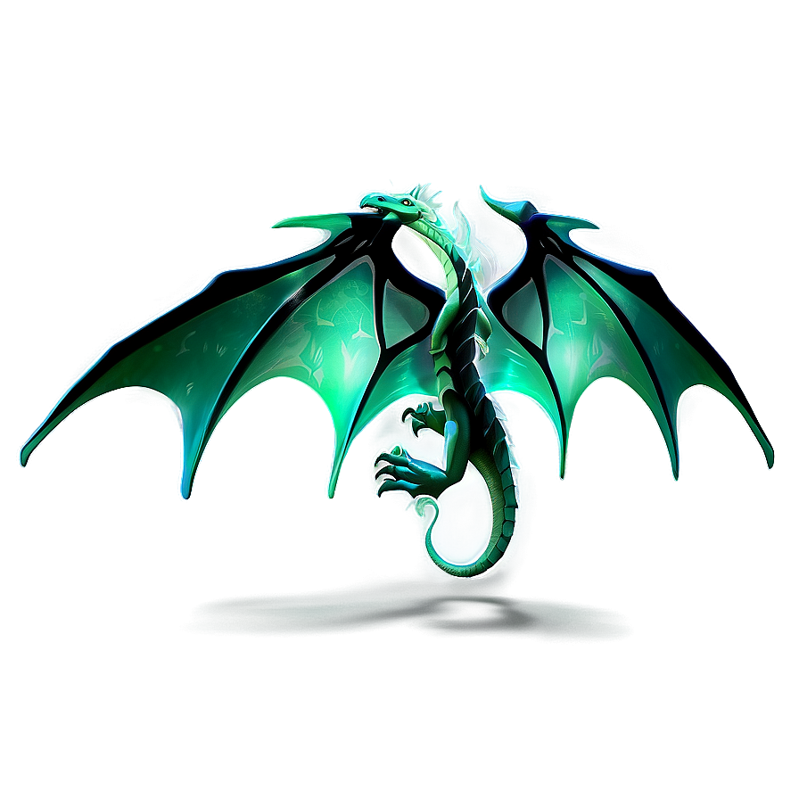 Emerald Dragon Wings Design Png 06122024 PNG image