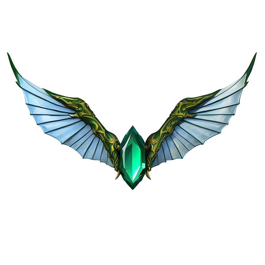 Emerald Dragon Wings Design Png Mng PNG image