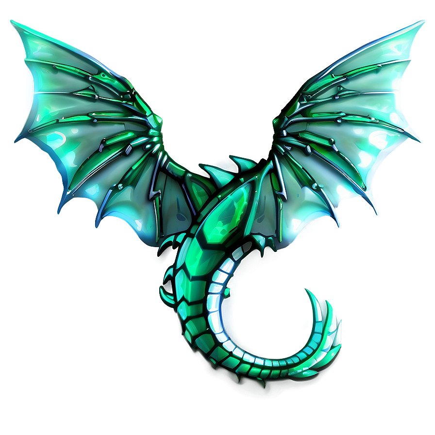 Emerald Dragon Wings Design Png Oyv55 PNG image