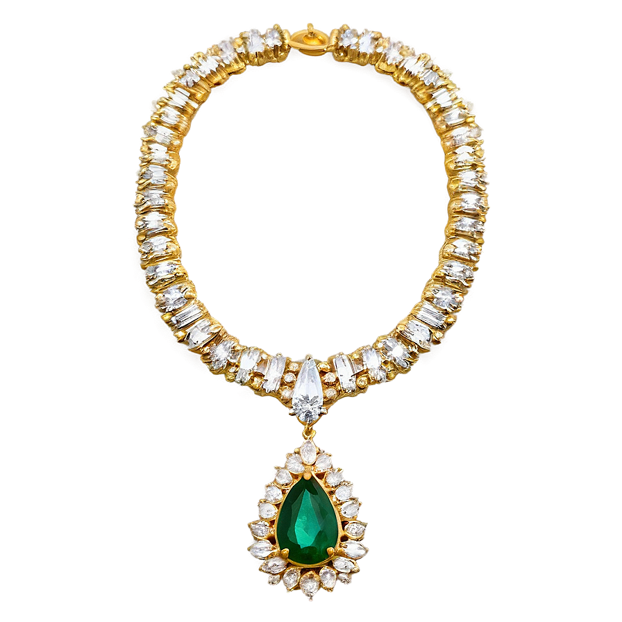 Emerald Gold Necklace Png 33 PNG image