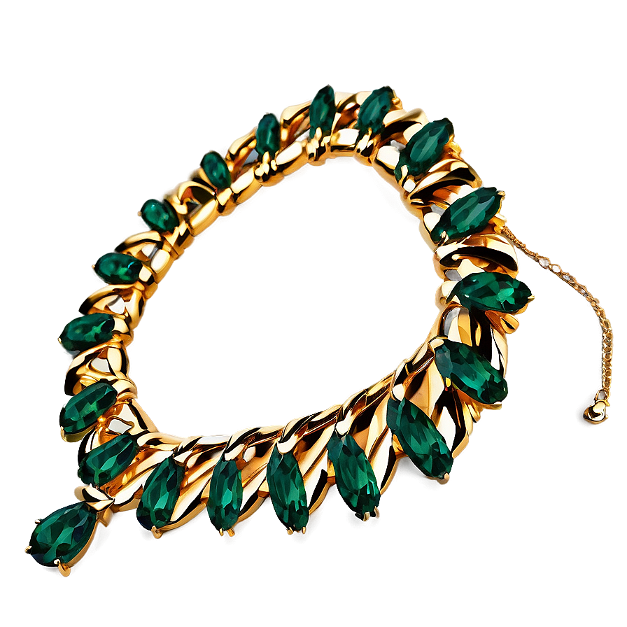 Emerald Gold Necklace Png Ofg PNG image