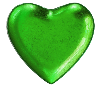 Emerald Heart Glass Paperweight PNG image