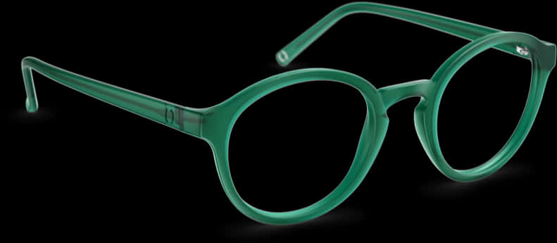 Emerald Round Glasses Product Showcase PNG image
